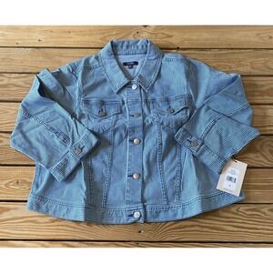 COPY - NWT NYDJ 3/4 Sleeve Pinstriped Denim Trucker Jacket Size 0X Women’s Blue